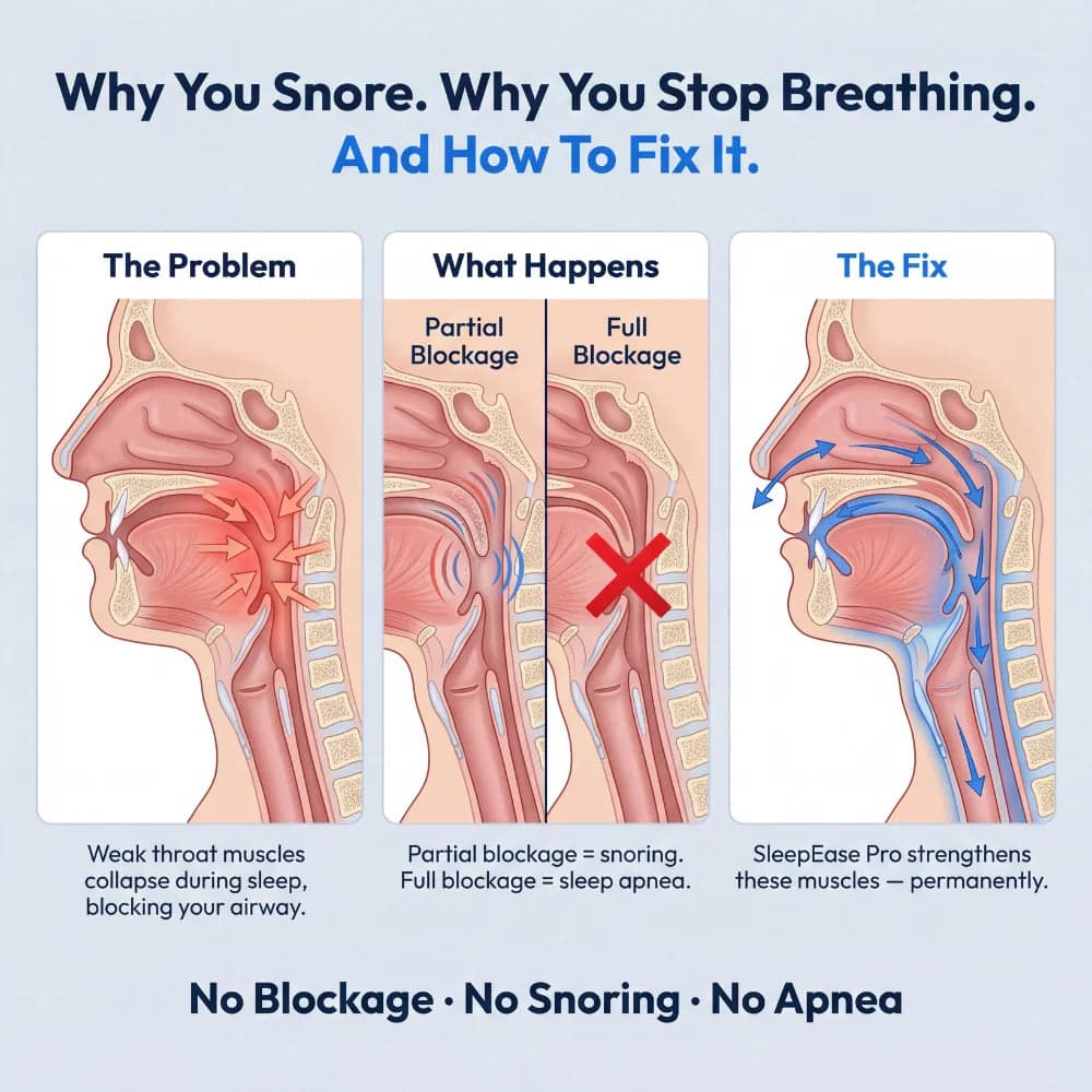 SleepEase Pro worn under the chin at night